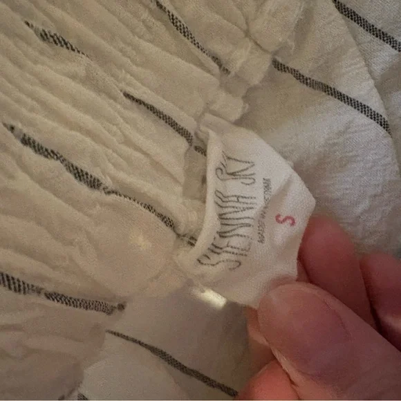 Sienna Sky Striped Wide Leg Pants in Cream and Blue - Picture 3 of 3